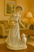 Serene Shepherdess Porcelain Figurine