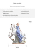 Porcelain Maiden Girl on Horse